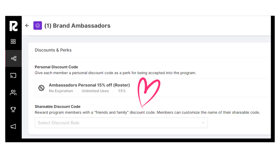 Streamline the distribution of personal and shareable discount codes to advocates based on programs