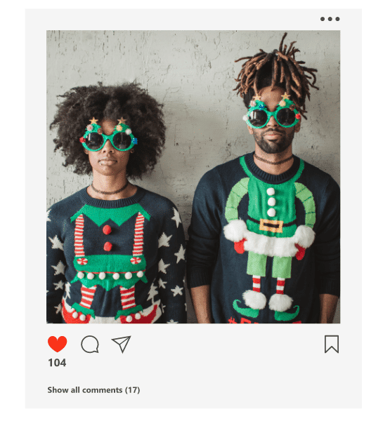Holiday gift guides for a fun-filled campaign called May all your sweaters be ugly and bright!