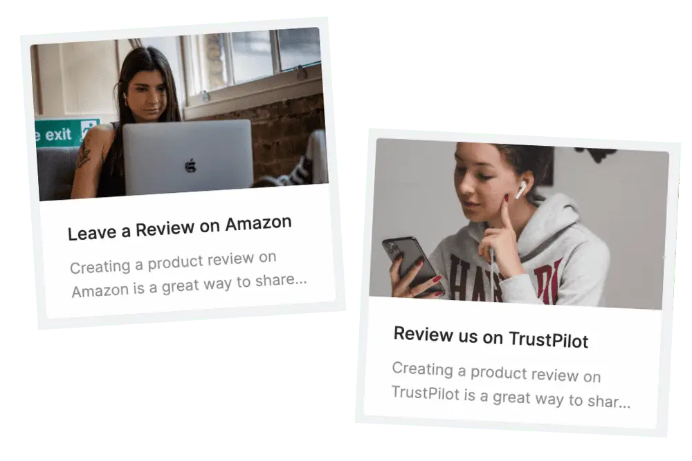 a UGC program is product reviews on amazon and trust pilot and more.