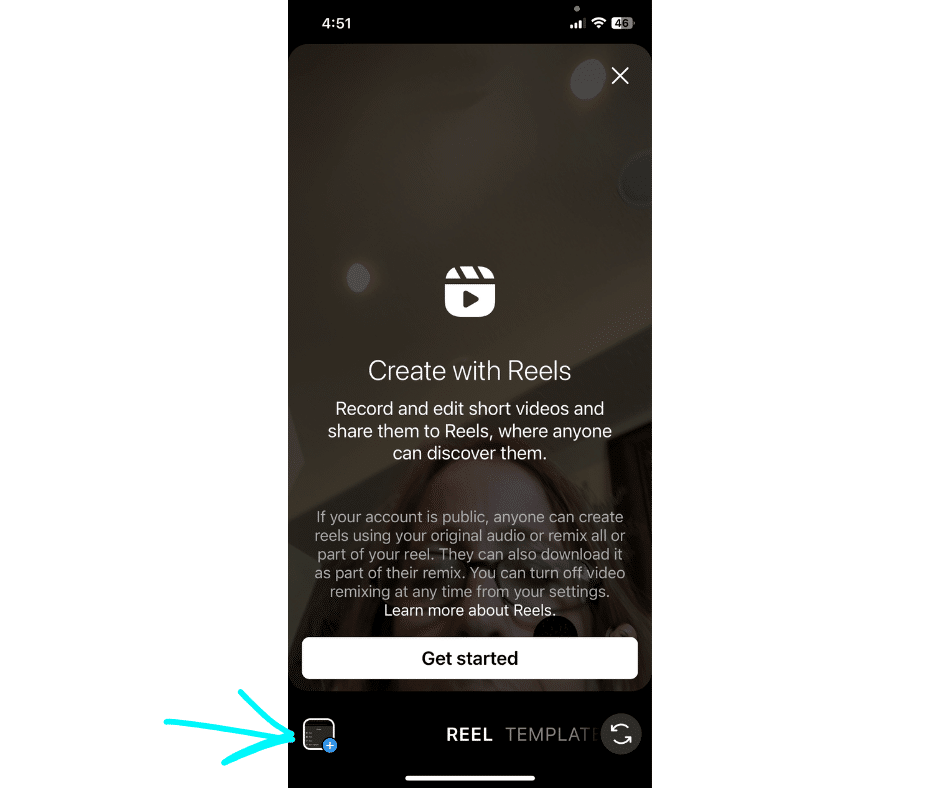 get started recording your Instagram Reel