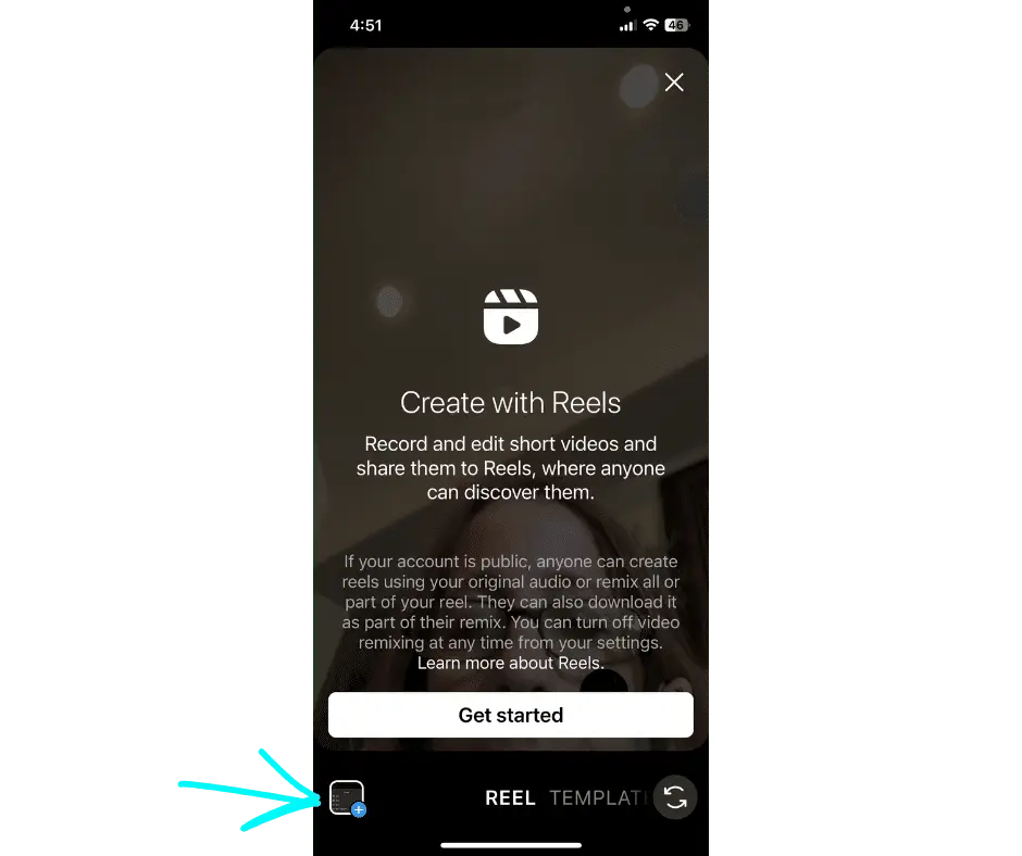 get started recording your Instagram Reel
